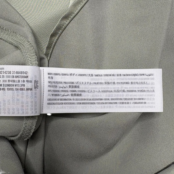 Abercrombie & Fitch Satin Slip Dress Size XSP Sage Green Side Zip - Picture 10 of 11